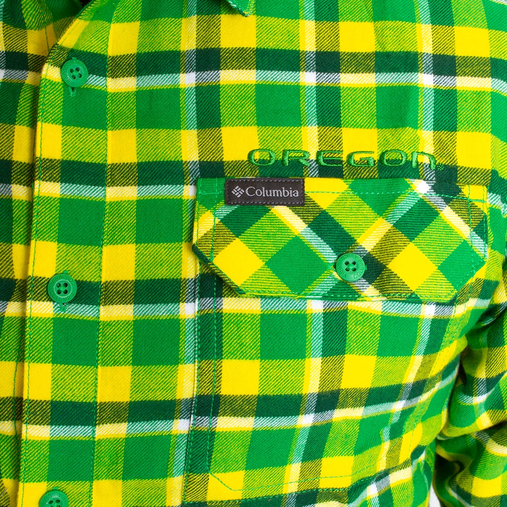 Oregon, Columbia, Green, Button Up/Button Down, Cotton, Men, Plaid, Flare Gun, Flannel, Shirt, 719934